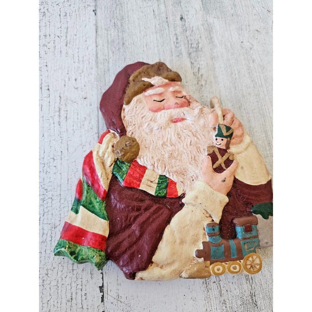 Large Santa toy ornament decor Xmas tree vintage